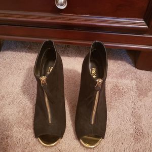 Black and gold booties